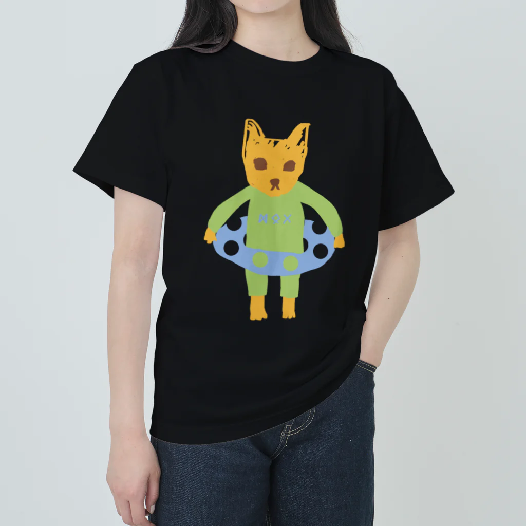 春雪雑貨店❄️の浮き輪と子犬🛟 ヘビーウェイトTシャツ