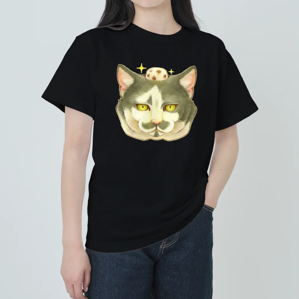 トロ箱戦隊本部の猫さんと豆大福 Heavyweight T-Shirt