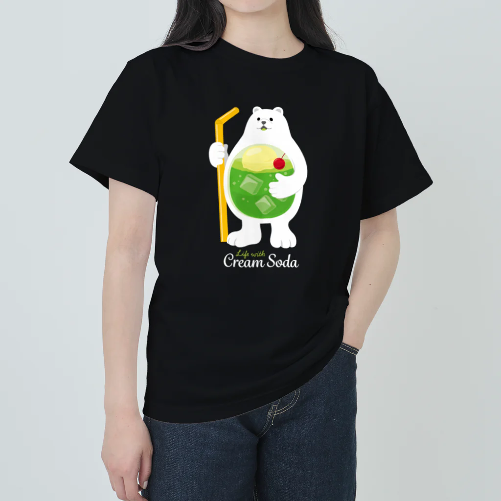 kocoon（コクーン）のシロクマのクリームソーダのある暮らし ヘビーウェイトTシャツ