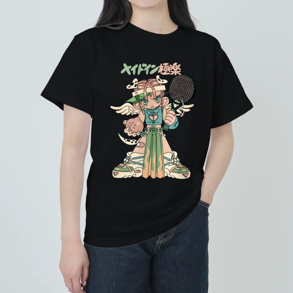 メイドイン極楽スズリ店の桃ノック ヘビーウェイトTシャツ