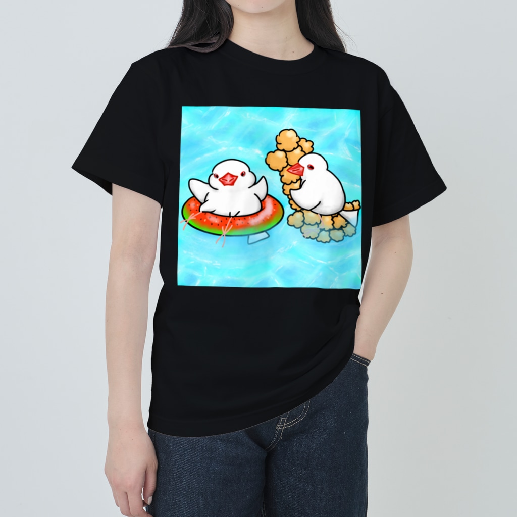 Lily bird（リリーバード）のぷかぷか水遊び文鳥ず Heavyweight T-Shirt