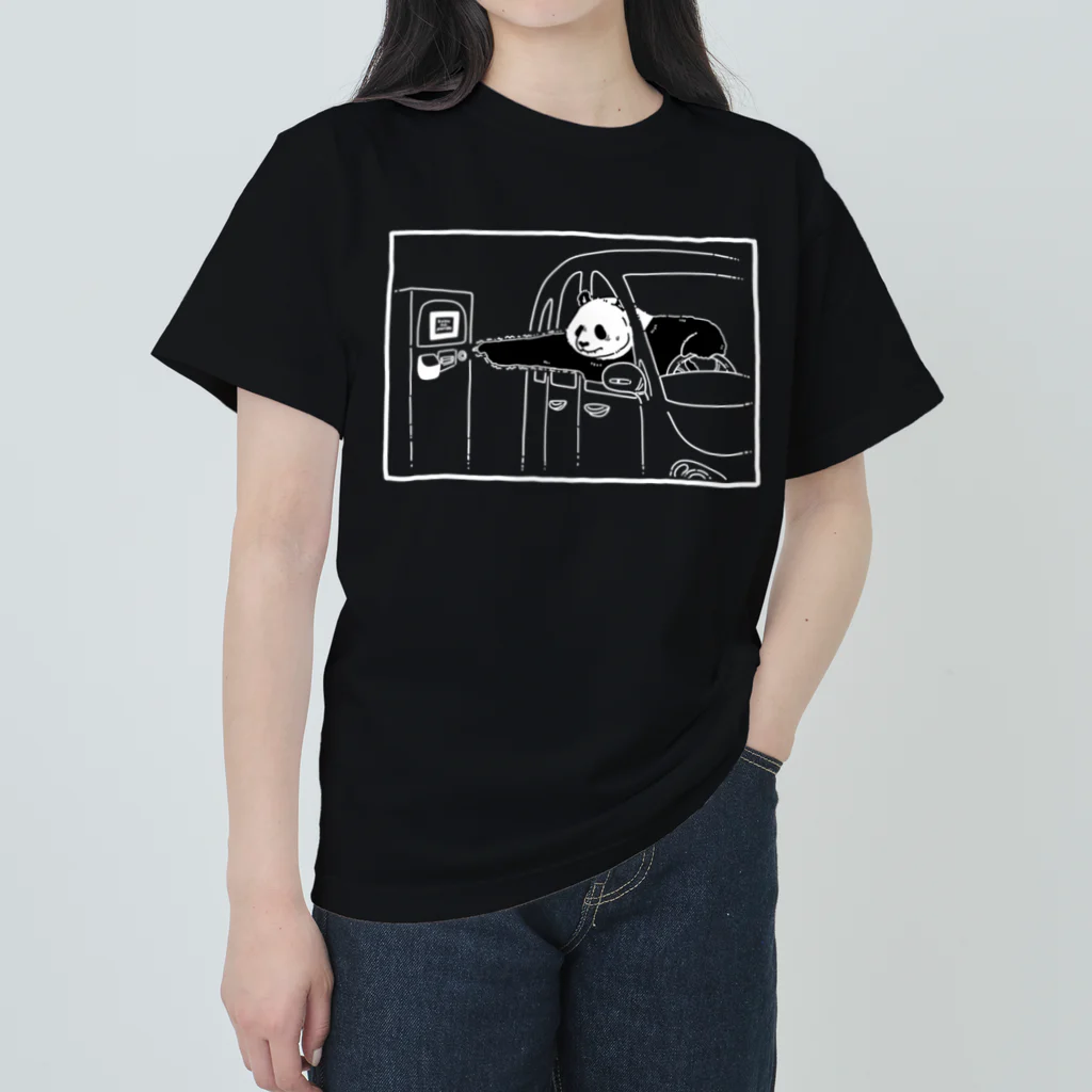 wakutaの駐車券をとりたいパンダ(WH) ヘビーウェイトTシャツ