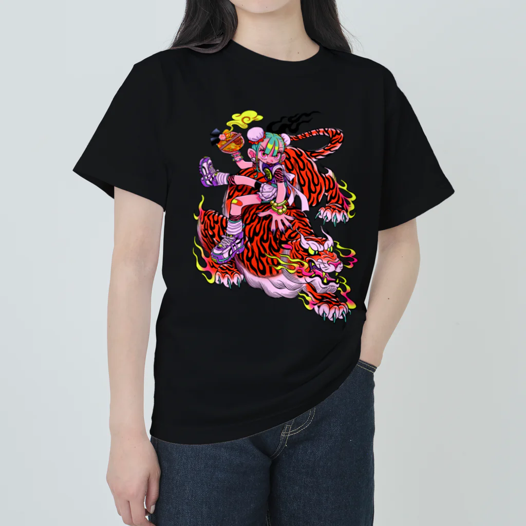 メイドイン極楽スズリ店のファイアタイガー ヘビーウェイトTシャツ