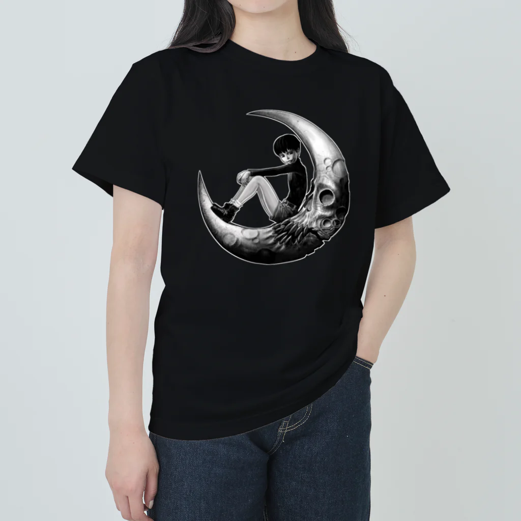 さとルーヌスの月と黒い少年 ヘビーウェイトTシャツ