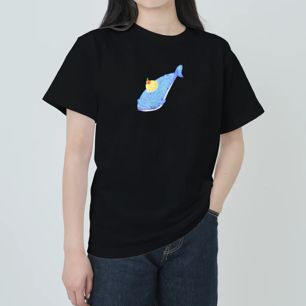 satoayaのアニマルカフェのシ―フードアニマル　クリームソーダジンベイ ヘビーウェイトTシャツ