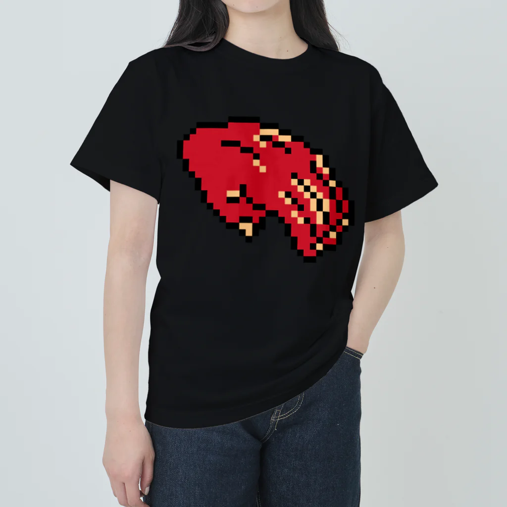 Hanto dotの閻魔大王のドット絵　左手 ヘビーウェイトTシャツ