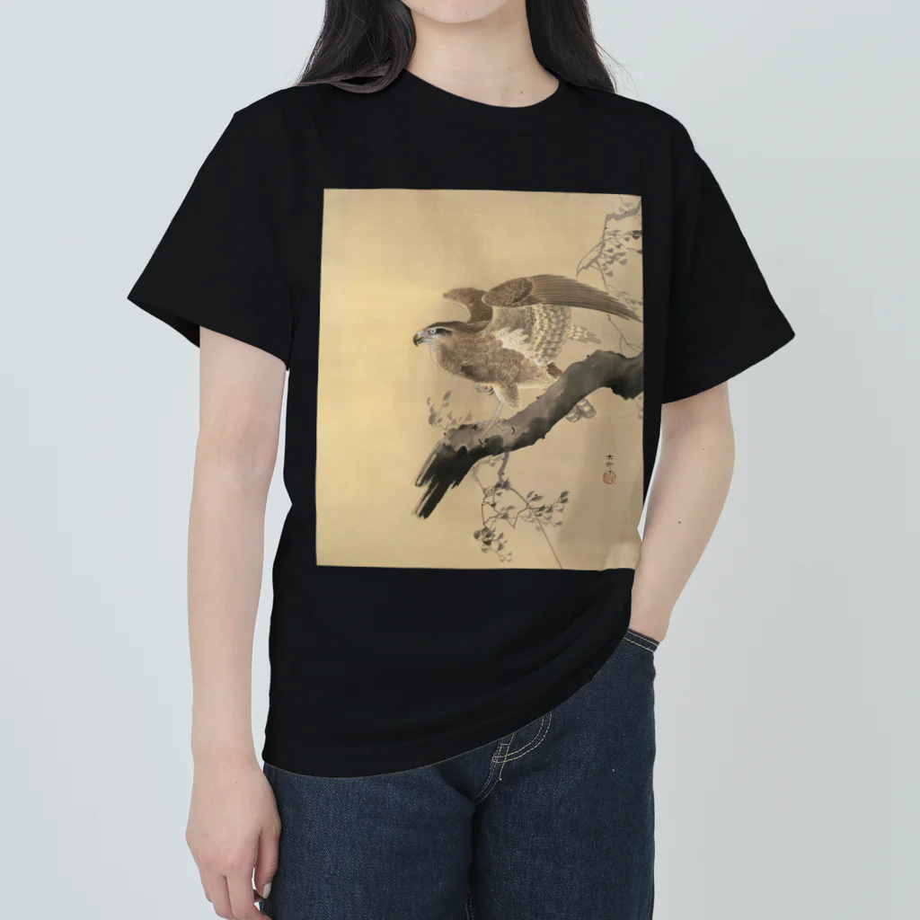 MUGEN ARTの小原古邨　鷹　Ohara Koson / Falcon Heavyweight T-Shirt