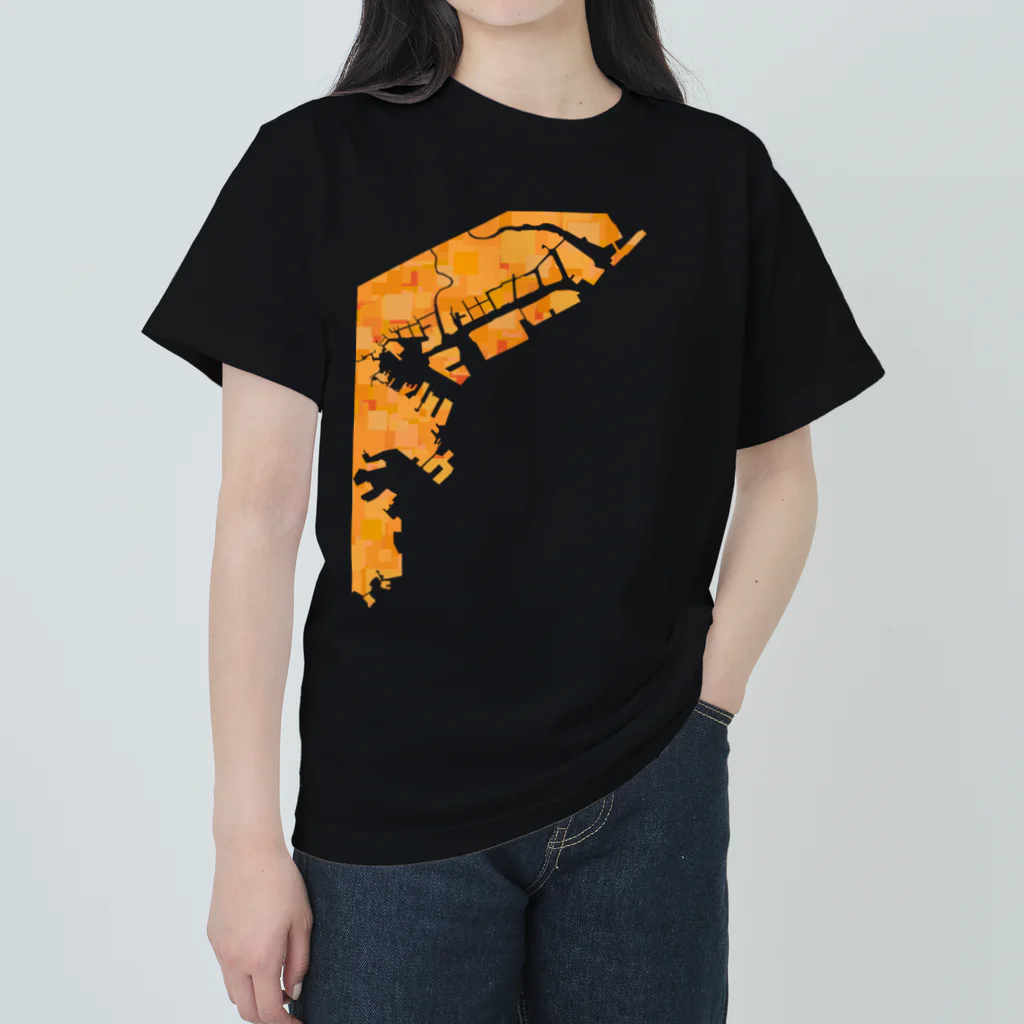 cuuyabowの横浜港 Orange Time Renewal ヘビーウェイトTシャツ