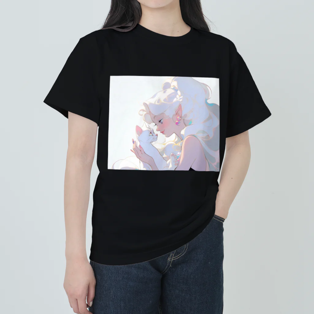 みにゆん　ねこのGirls and cats Heavyweight T-Shirt