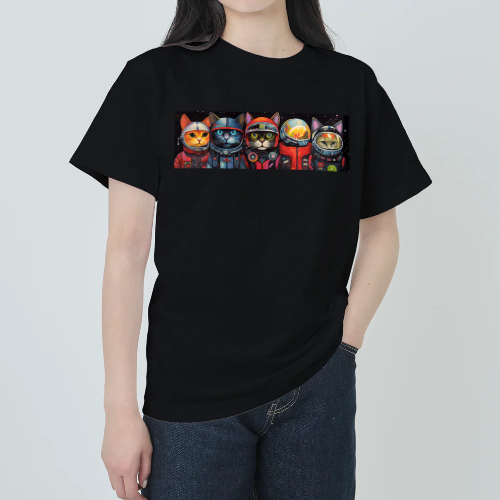 CONACHIの勇気ある5人のネコ探検家たち Heavyweight T-Shirt