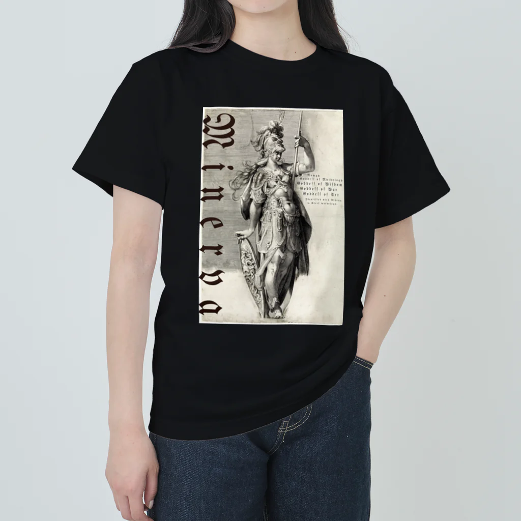 PALA's SHOP　cool、シュール、古風、和風、のMinerva-ミネルウァ[知恵の女神, 戦争の女神, 芸術の女神] Heavyweight T-Shirt