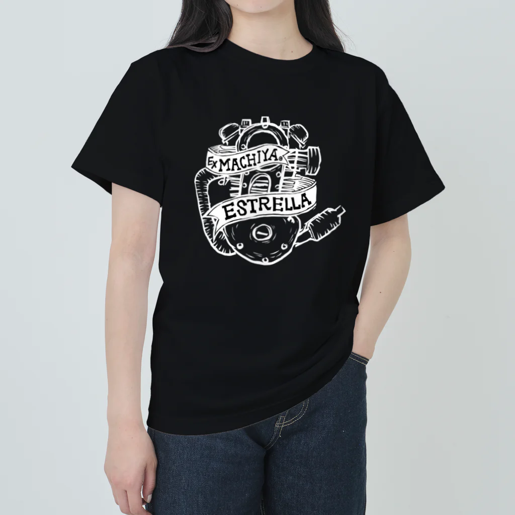 machiperの単気筒エンジン ヘビーウェイトTシャツ