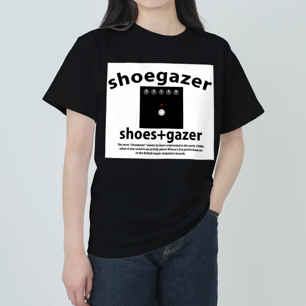 プリーズ・プリント・Tシャツの【シューゲイザーイラスト】『SHOEGAZER+エフェクター』 Heavyweight T-Shirt