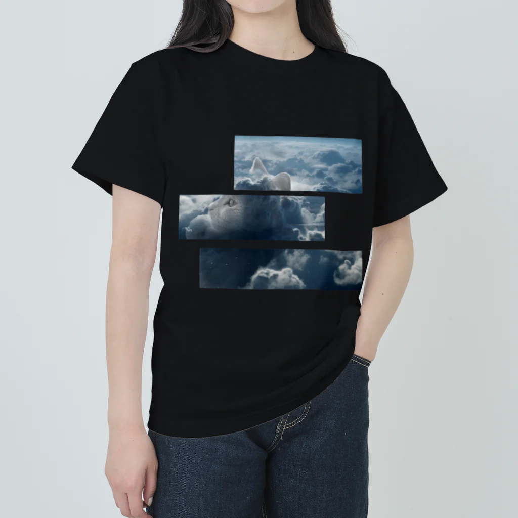 シン・ネコのtranquillité  猫と宇宙 ヘビーウェイトTシャツ