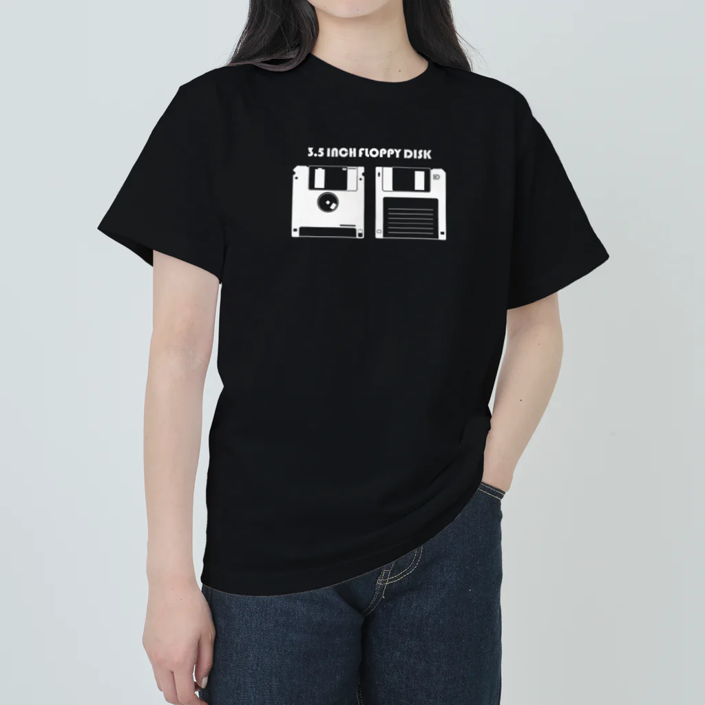 アタマスタイルのコンピュータTシャツ：フロッピーディスク：FD：記憶装置：学問：科学：理系：プログラム：エンジニア ヘビーウェイトTシャツ