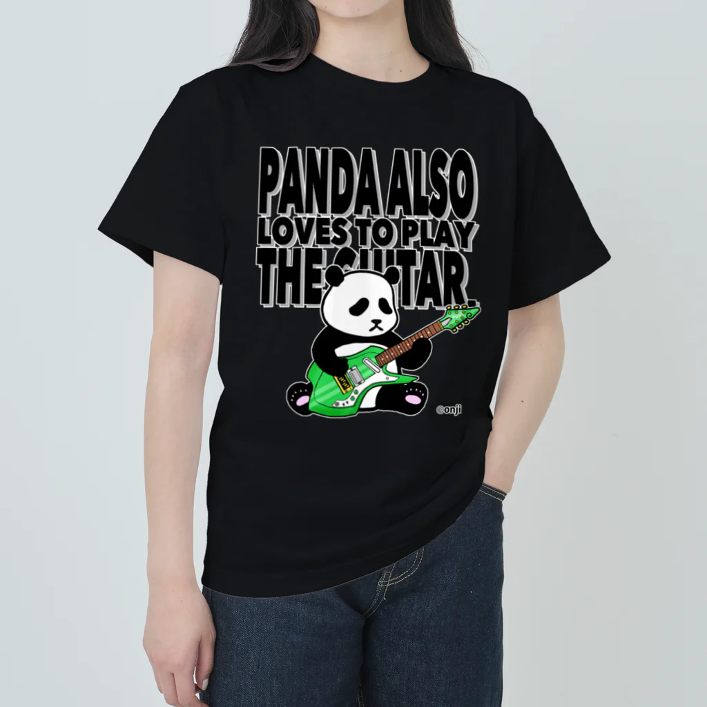 ken_ken_47のPANDA ALSO LOVES TO PLAY THE GUITAR. GR ヘビーウェイトTシャツ