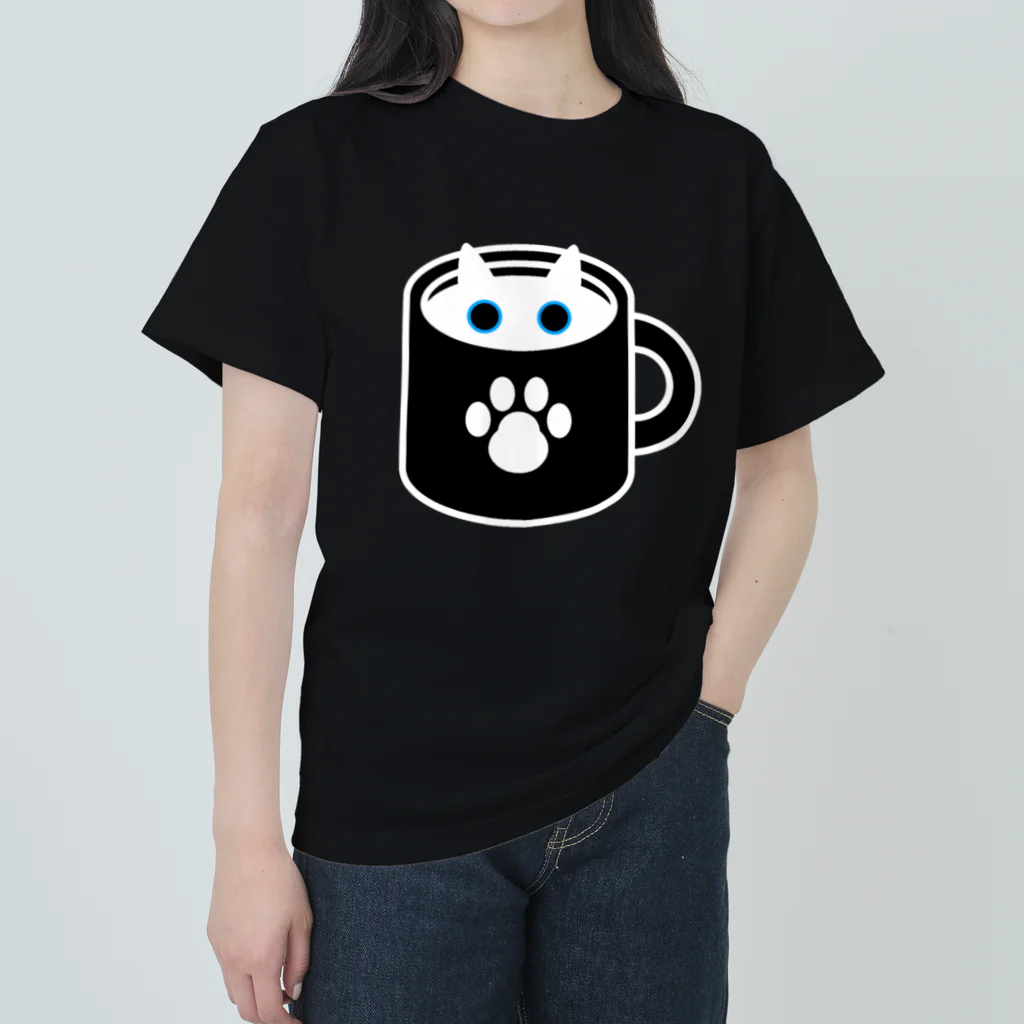 はちまん商店のネコーヒー(ミルク) ヘビーウェイトTシャツ