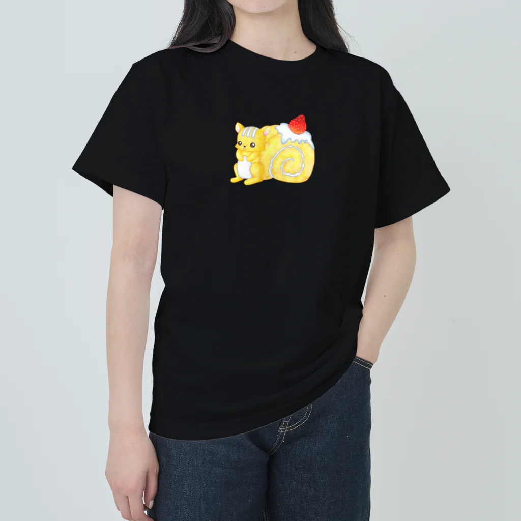 satoayaのアニマルカフェのフードアニマル　ロールケーキリス Heavyweight T-Shirt