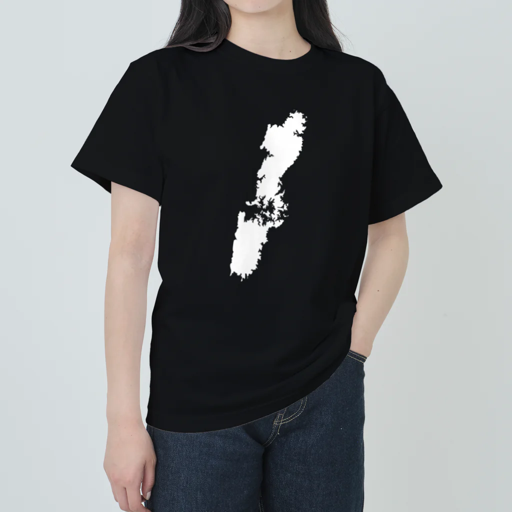 釣活の対馬（白） ヘビーウェイトTシャツ