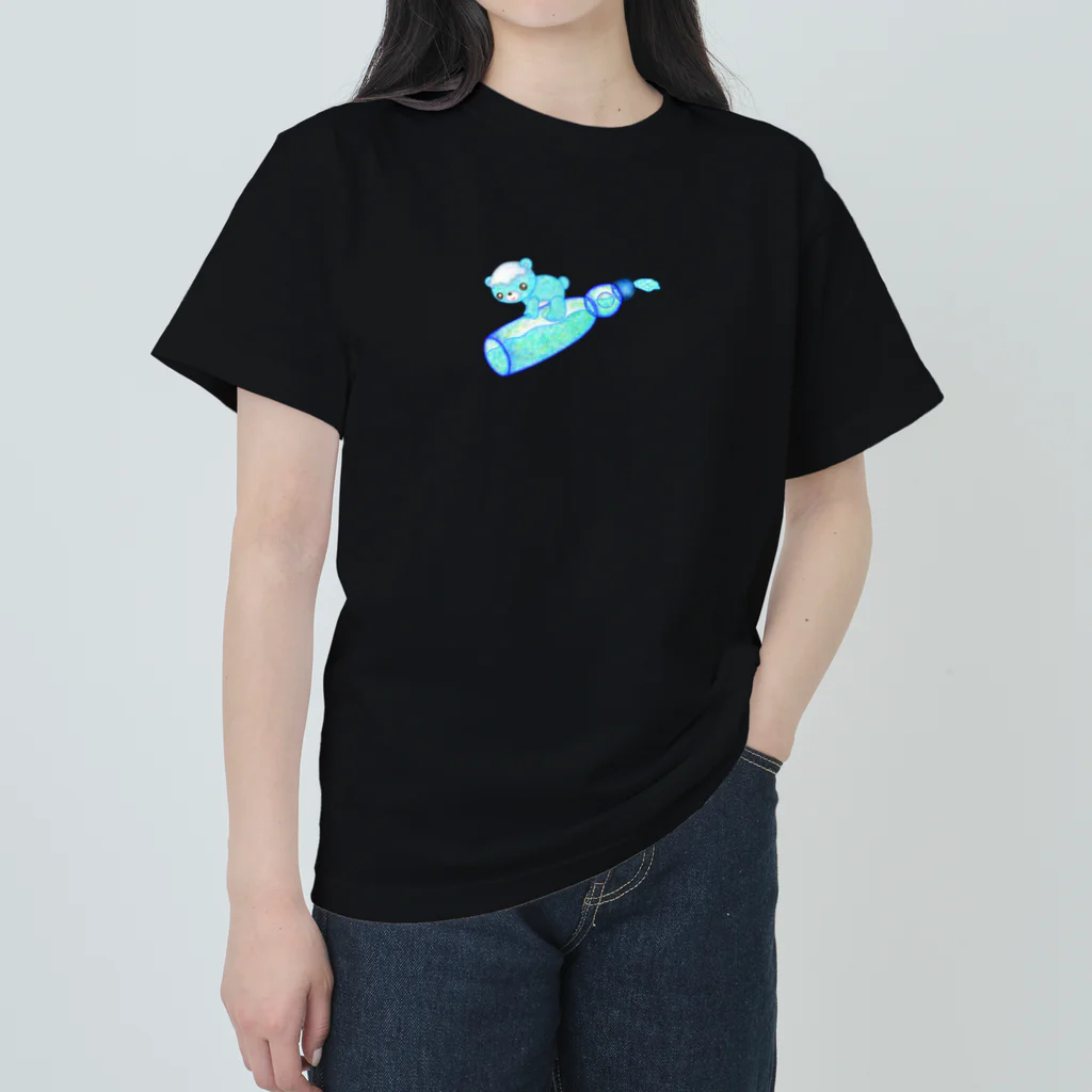 satoayaのアニマルカフェのドリンクマ　ラムネ ヘビーウェイトTシャツ