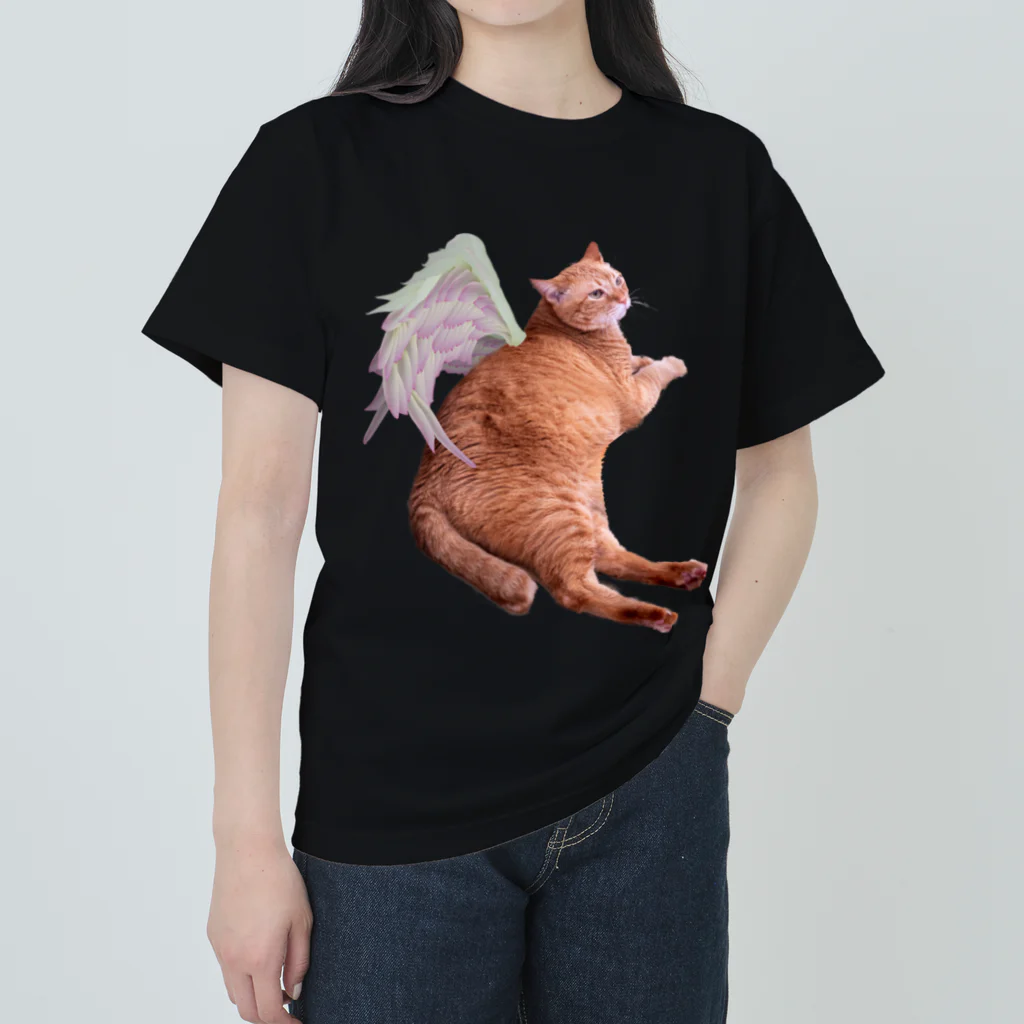 xin_PENTAXの蓮の花びらの羽を背負ったちゃー君 Heavyweight T-Shirt