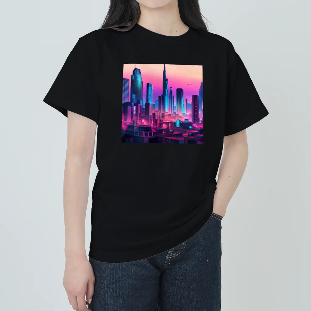  Neo Nature Threads（ネオ ネイチャー スレッズ）の未来都市の視線　～Gaze of the Future City～ ヘビーウェイトTシャツ