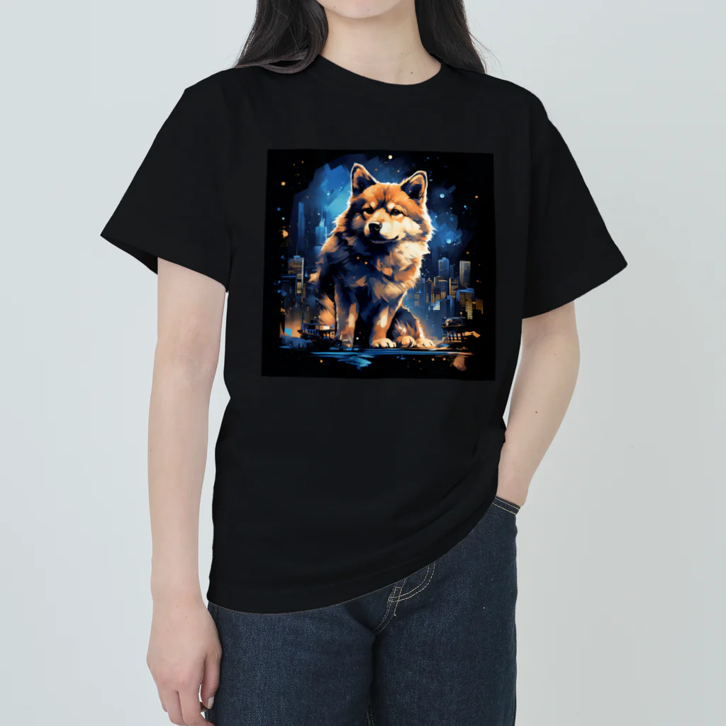 kafumiの海外の古着風柴犬 ヘビーウェイトTシャツ