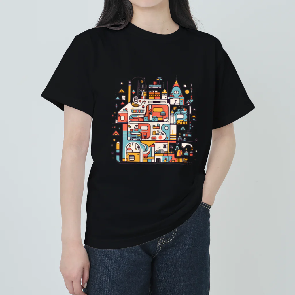 LCOMLのポップな建物２ ヘビーウェイトTシャツ