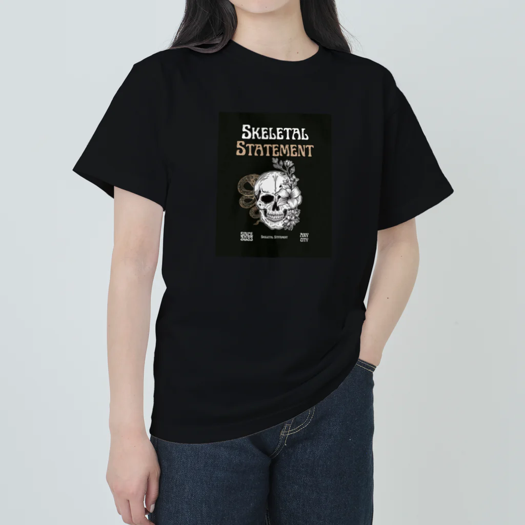 Love and peace to allのSkeletal Statement Heavyweight T-Shirt