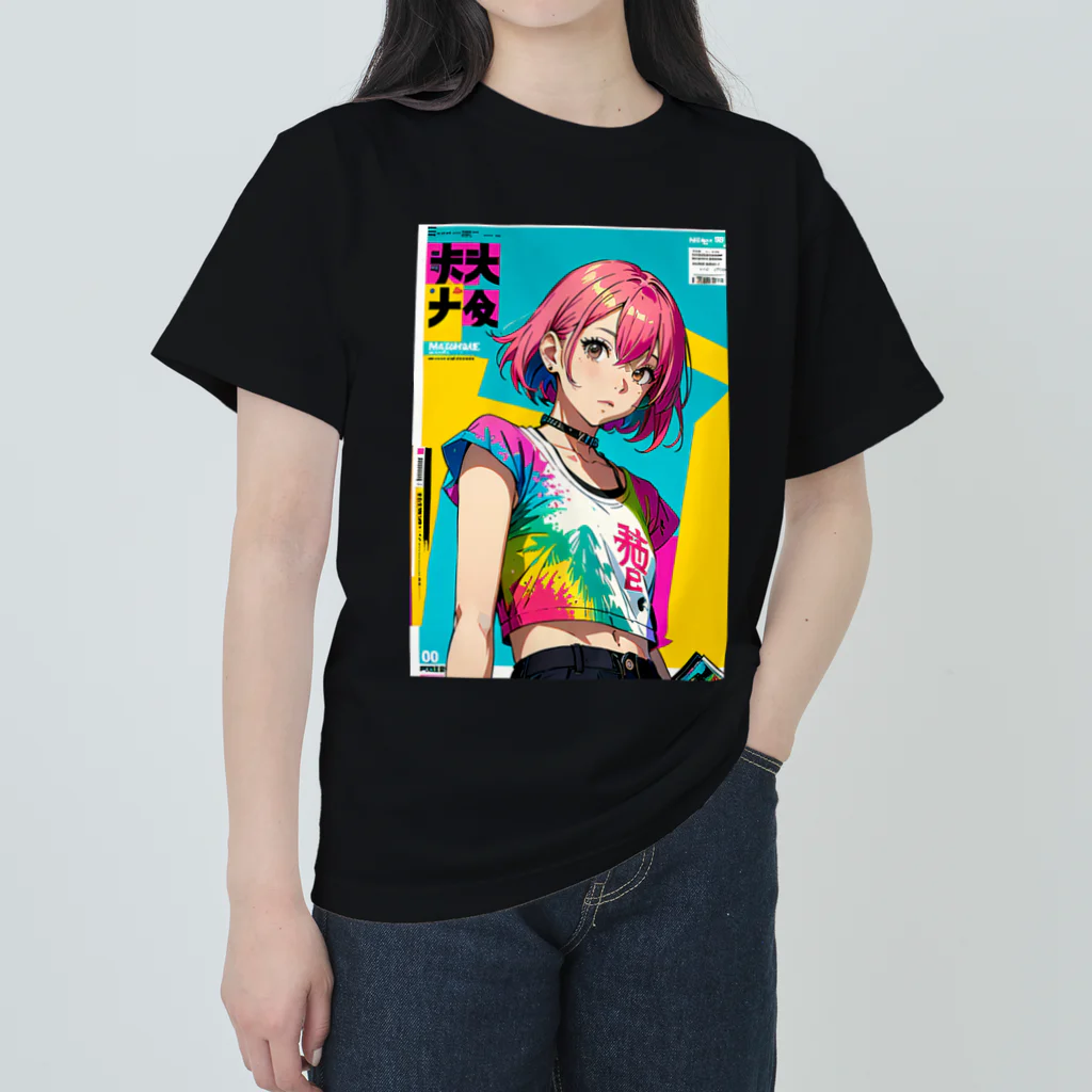 80s pop anime artのマステピース ヘビーウェイトTシャツ