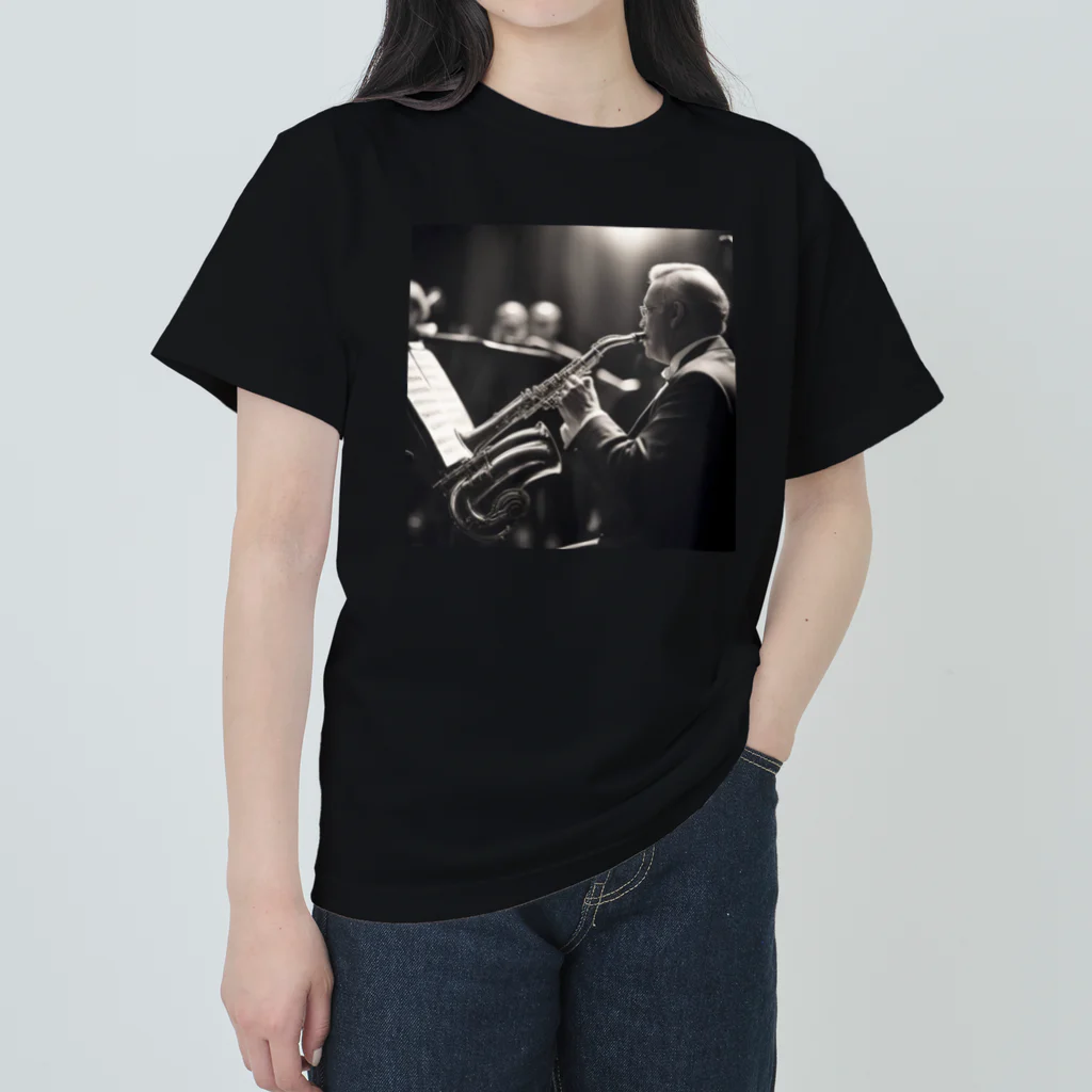 ほっこり絵音舎のビンテージ風熟したソロ演奏 Heavyweight T-Shirt