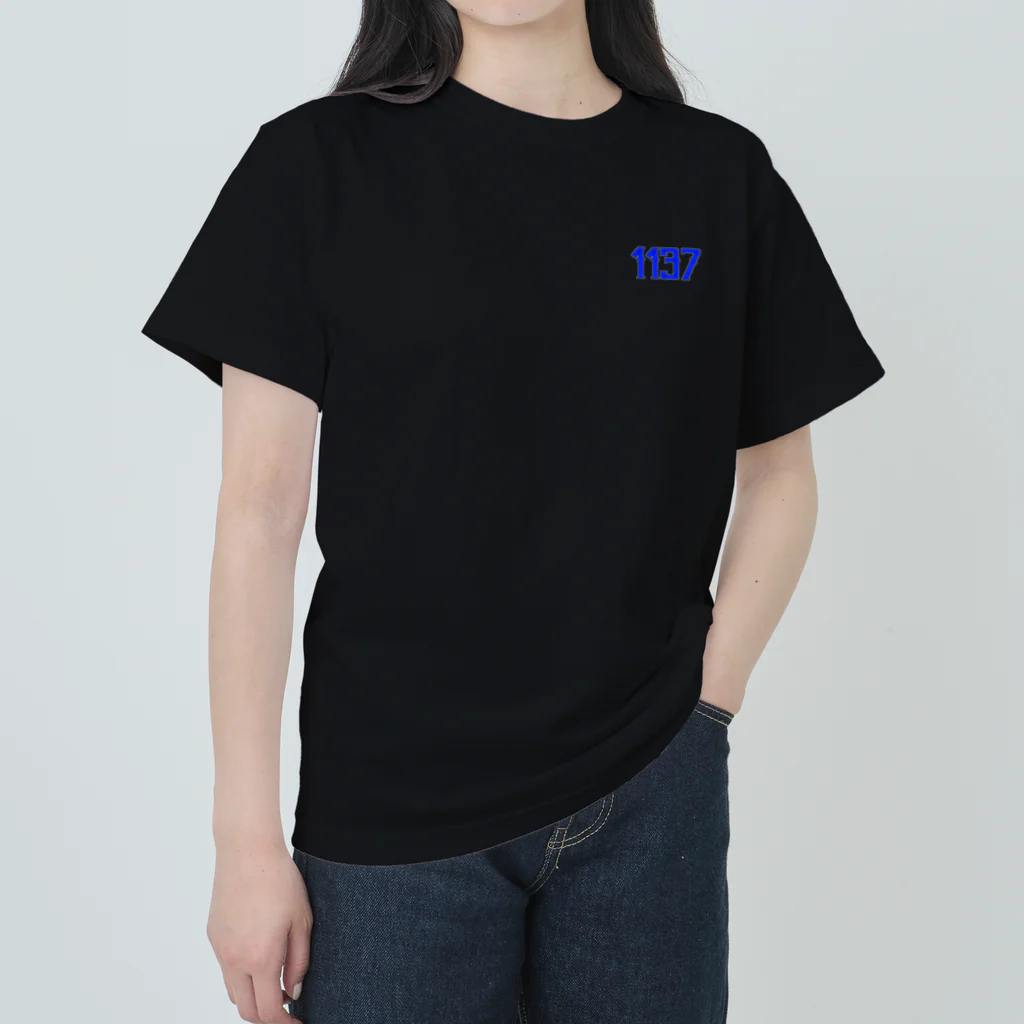 Super Sauna StyleのSAUNER1137 Blue-Black- Heavyweight T-Shirt