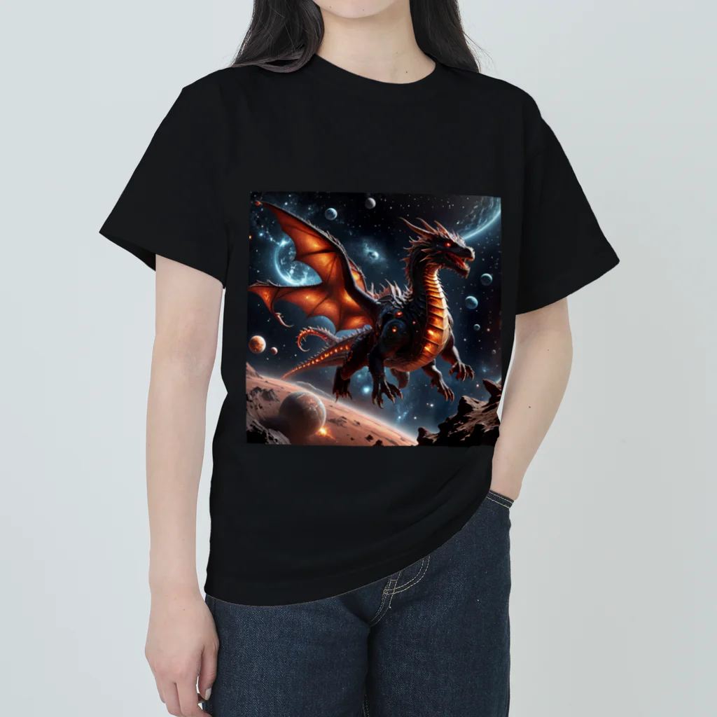 hanahana-3の宇宙の神秘的なドラゴン ヘビーウェイトTシャツ