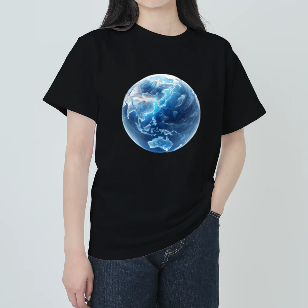 Ryoukaの地球_ガラス玉 ヘビーウェイトTシャツ