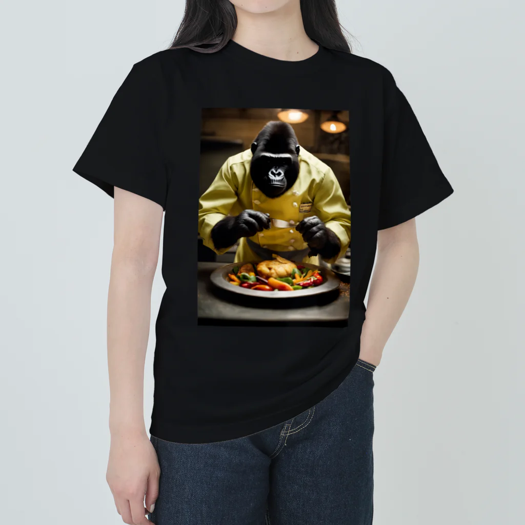 gorilla-in-the-woridのシェフゴリラ Heavyweight T-Shirt