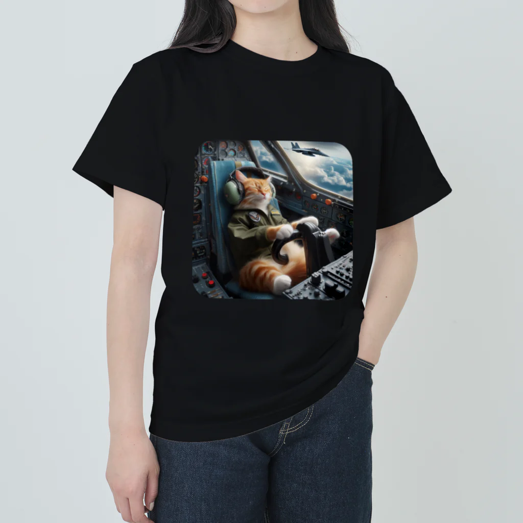 ニャーちゃんショップの眠りネコ ヘビーウェイトTシャツ