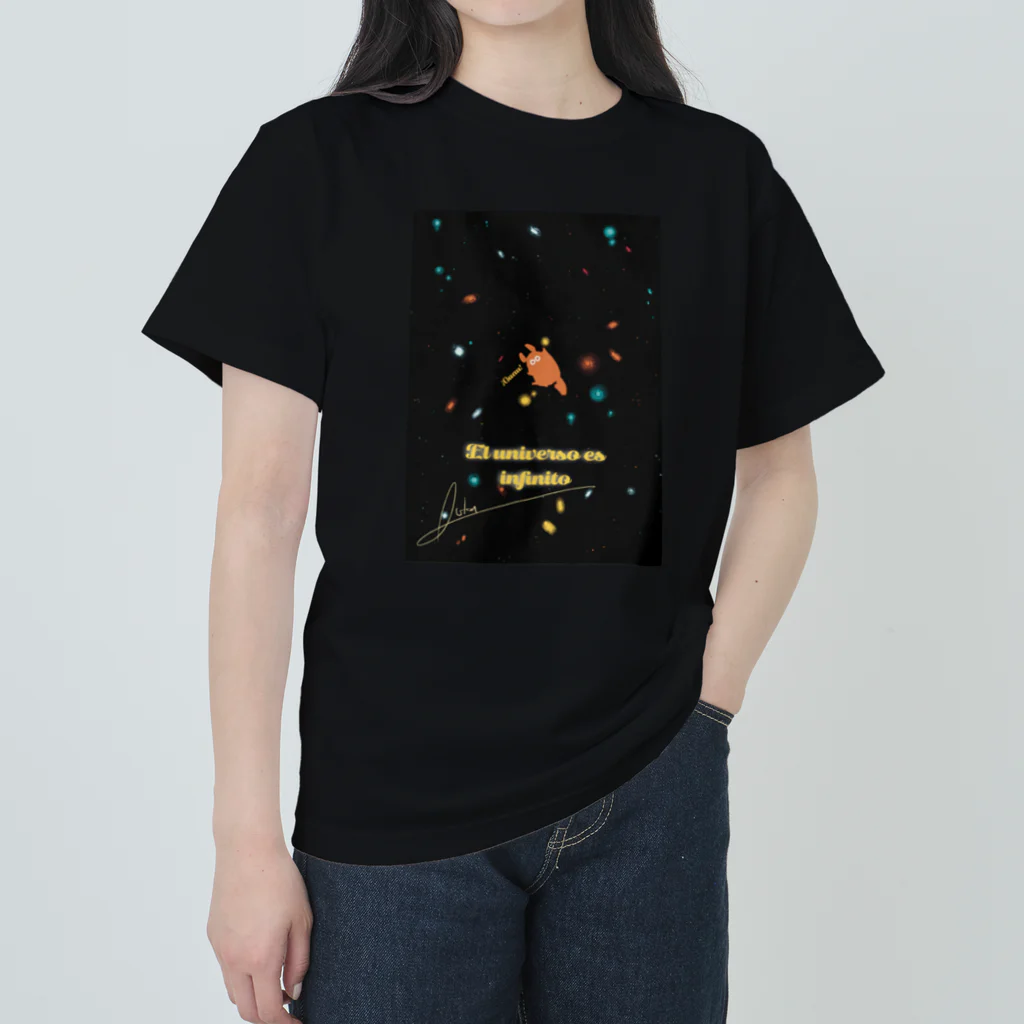 Líneas de aska “Askaの紙上絵”のEl universo es infinito (宇宙って無限) Heavyweight T-Shirt