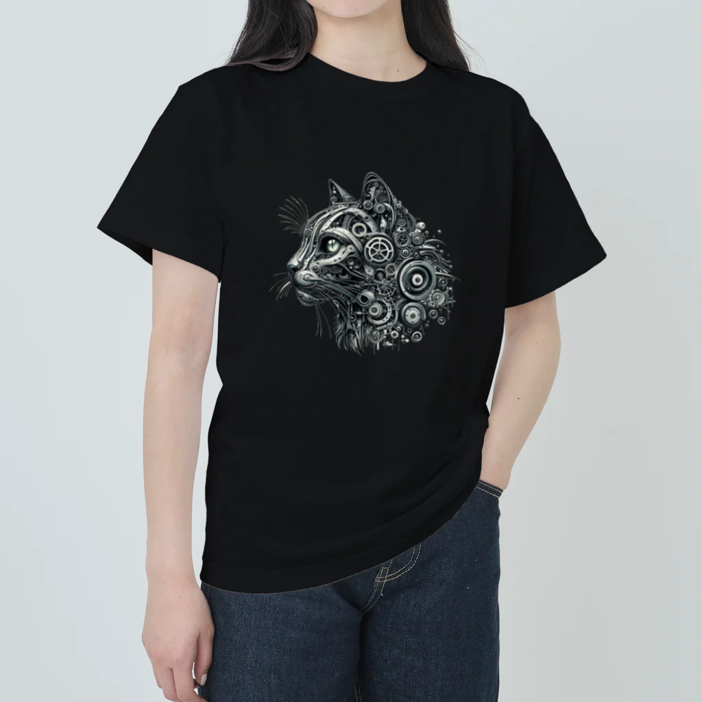 nekoもふの機械ねこ Heavyweight T-Shirt