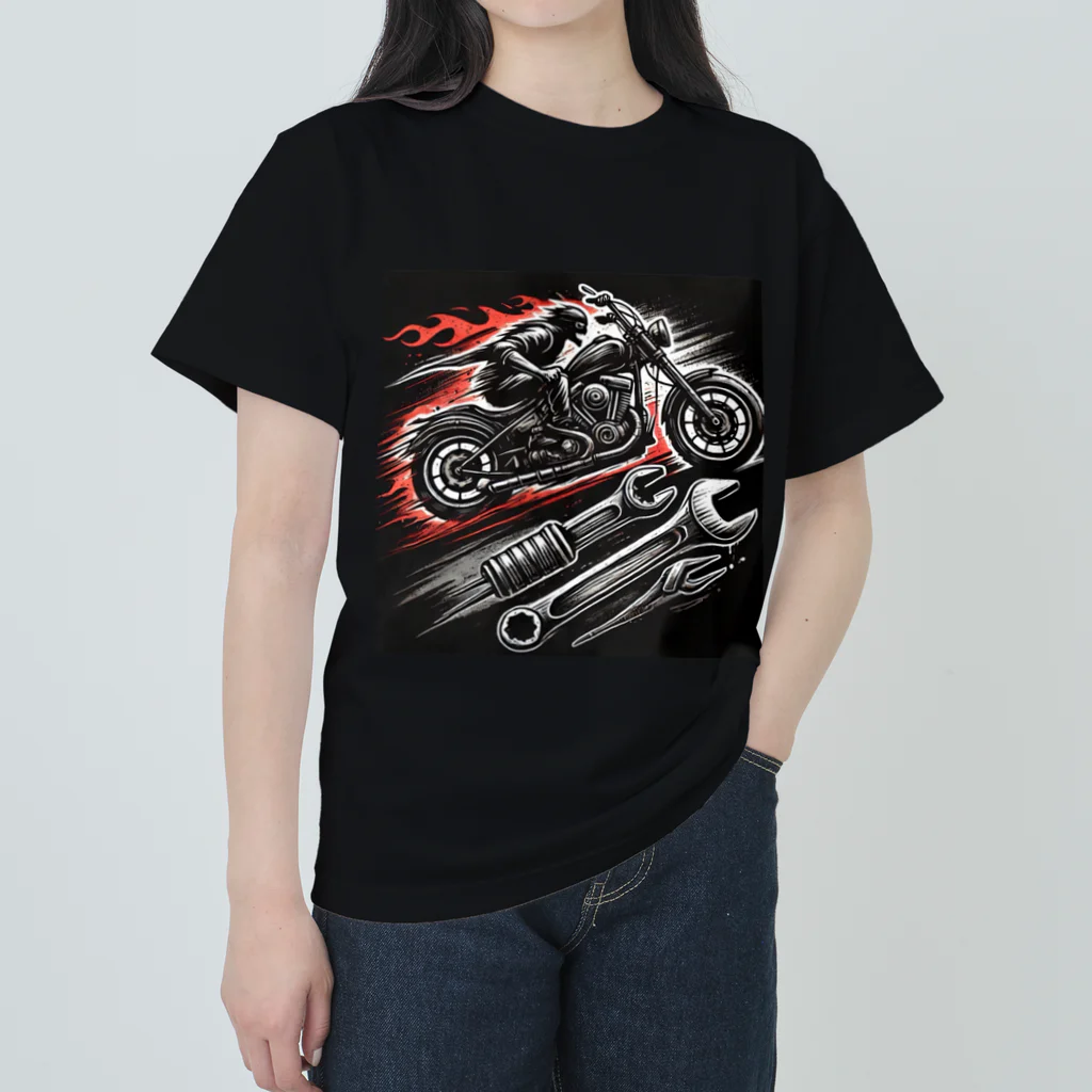 the blue seasonのワイルドライダー・メカニック ロゴ ヘビーウェイトTシャツ