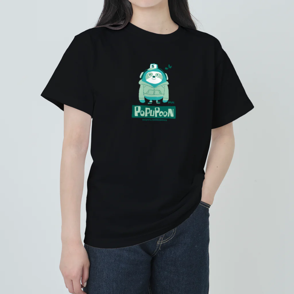 SUNDAYS GRAPHICSの音楽大好きナマケモノくん ヘビーウェイトTシャツ