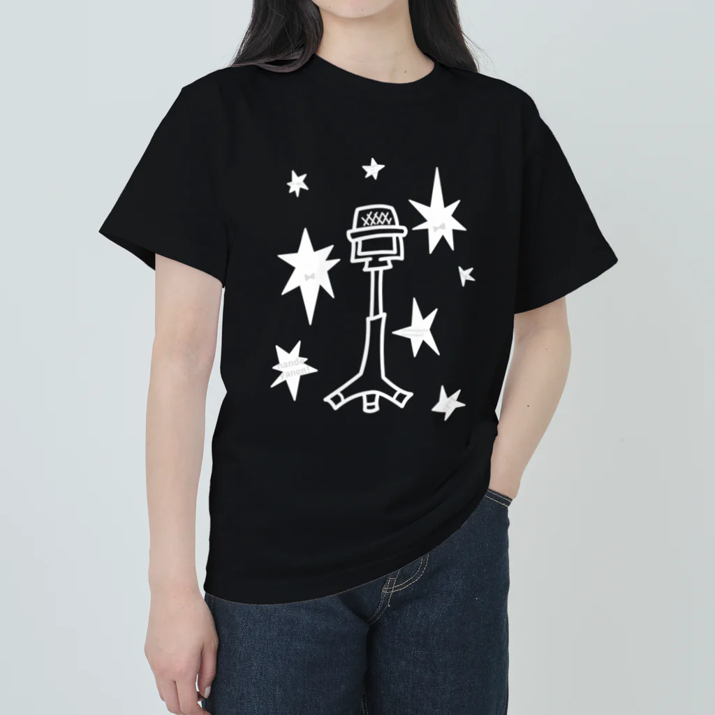 cosmicatiromの漫才マイク 白 ヘビーウェイトTシャツ