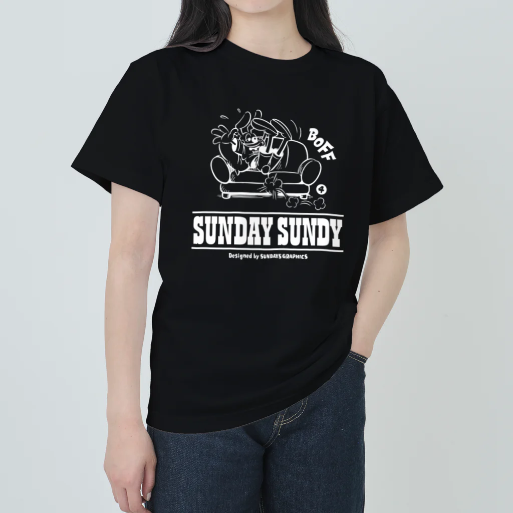 SUNDAYS GRAPHICSのSUNDAY SUNDY No.4 (白ロゴ) ヘビーウェイトTシャツ