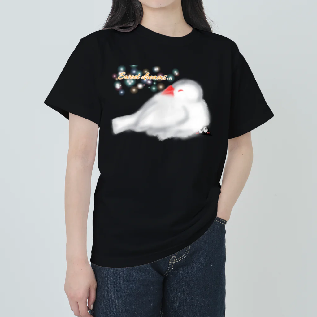 Lily bird（リリーバード）のスリスリくんとおねんね白文鳥 Heavyweight T-Shirt