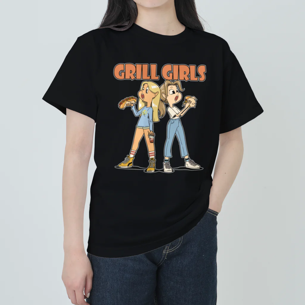 nidan-illustrationの"grill girls" ヘビーウェイトTシャツ