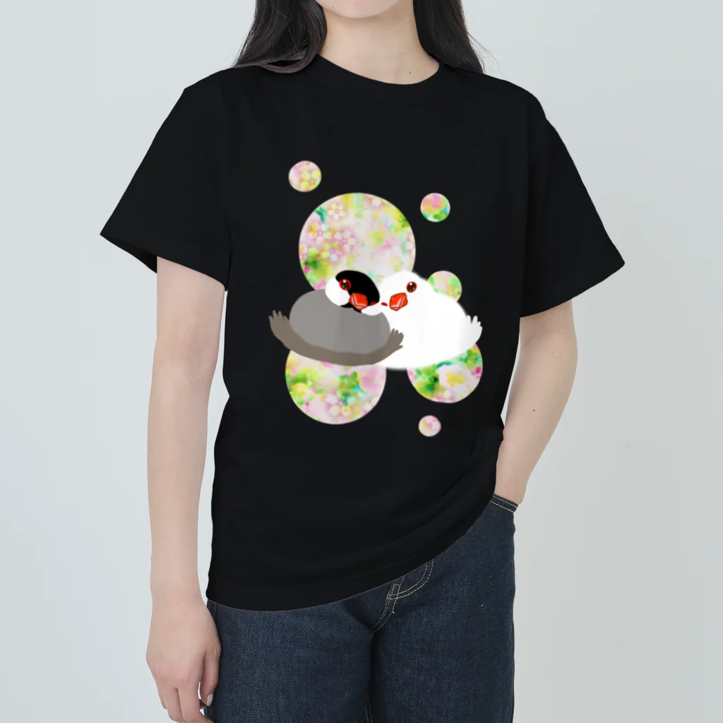 Lily bird（リリーバード）のとろける文鳥ず2 ヘビーウェイトTシャツ