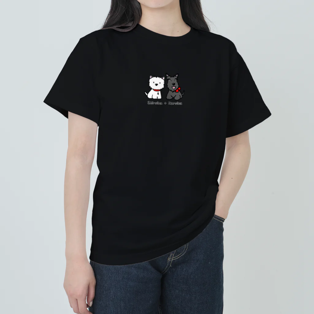 Kizplanning 「Sylph&Devil's」のしろいぬルッチー＋くろいぬリア Heavyweight T-Shirt