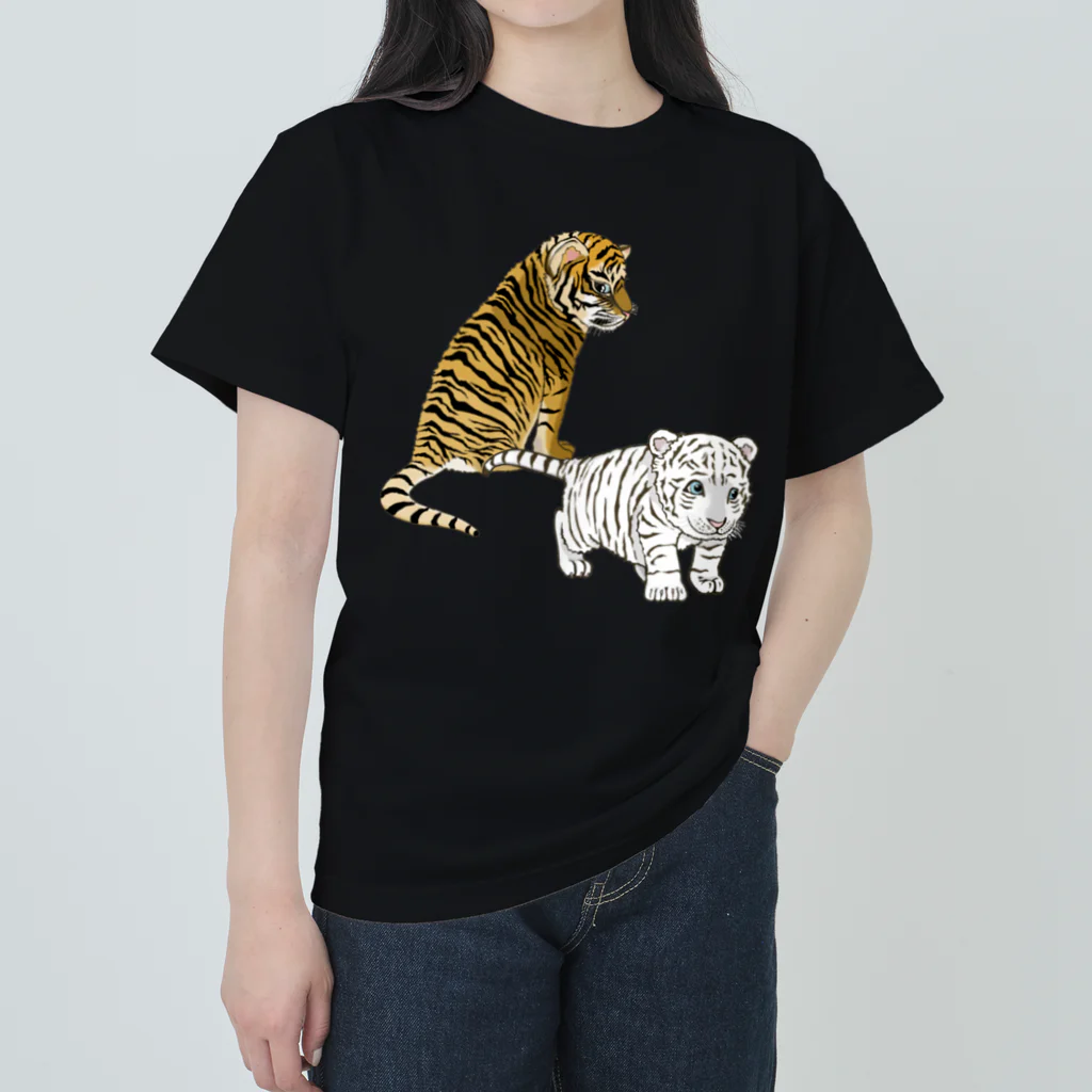LalaHangeulの虎の仔たちは仲良しです ヘビーウェイトTシャツ