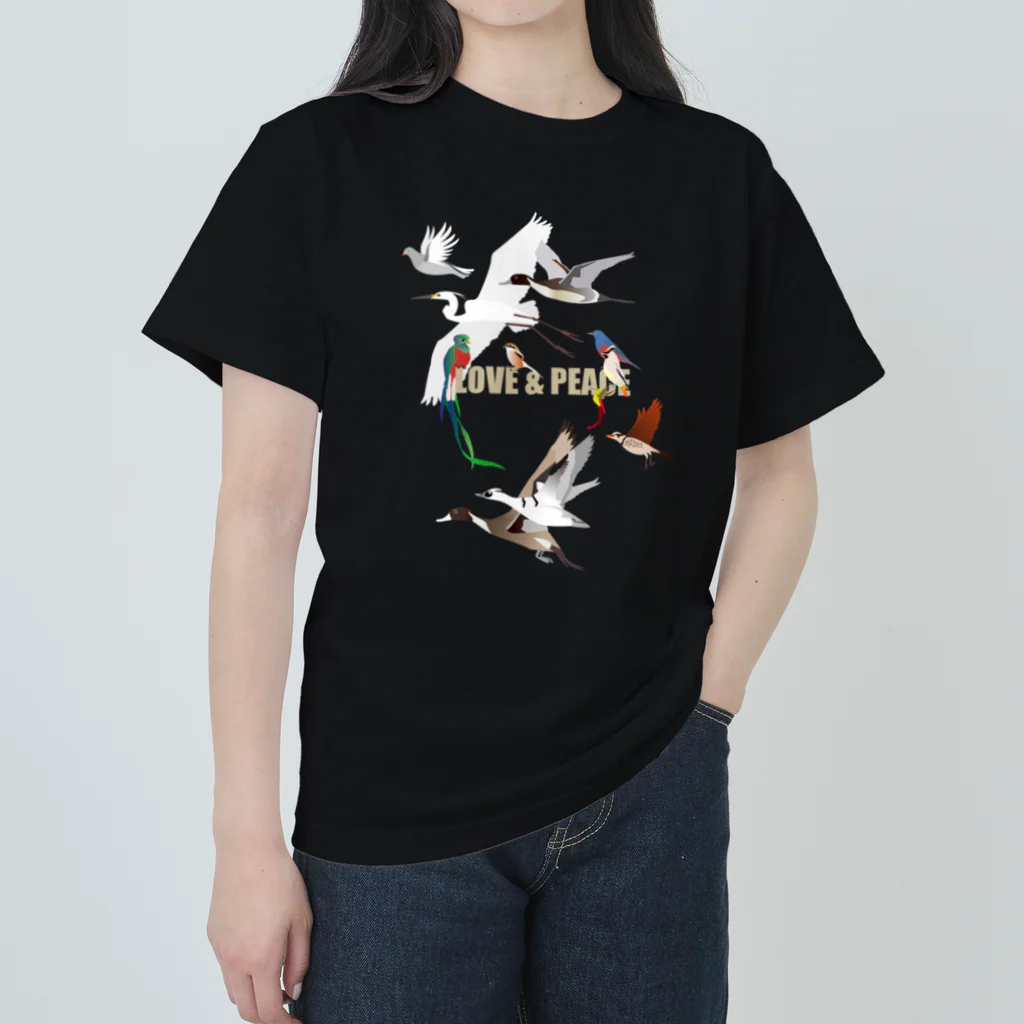 エダマメトイチ雑貨店のLOVE & PEACE  ヘビーウェイトTシャツ