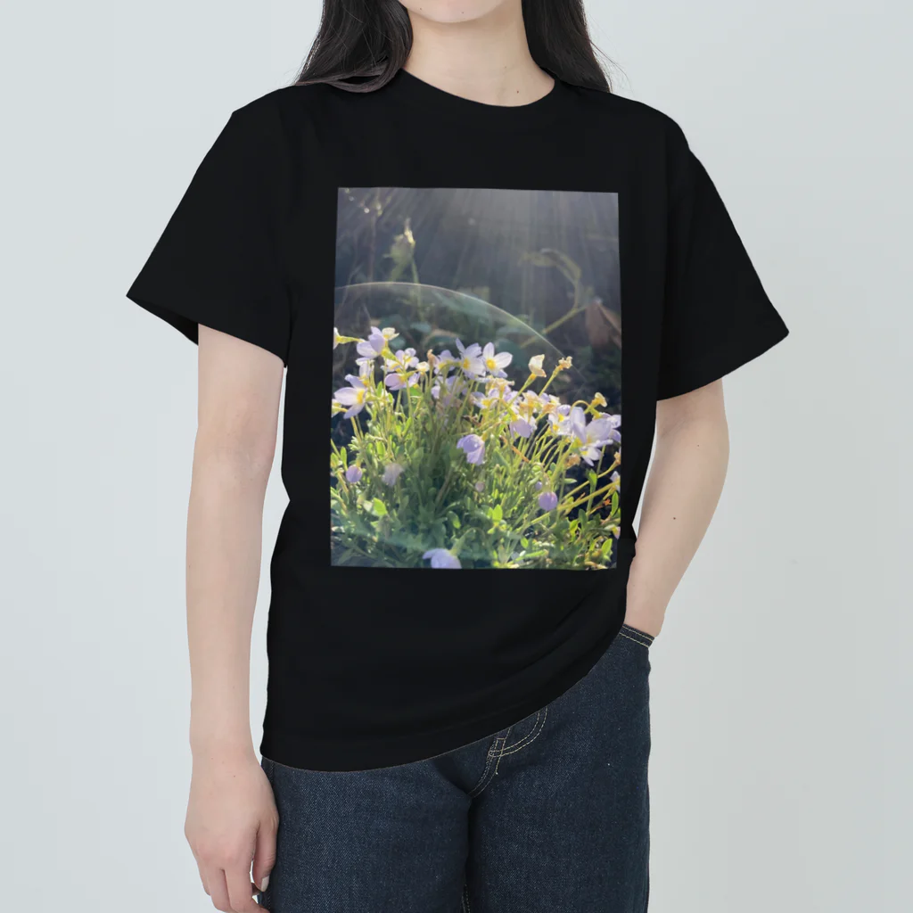 💖宇宙整体♪🌈♪こころからだチャンネル♪💖の植物のオーラ ヘビーウェイトTシャツ