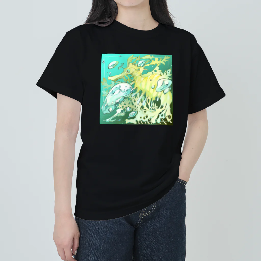 トロ箱戦隊本部の緑葉のドラゴン Heavyweight T-Shirt